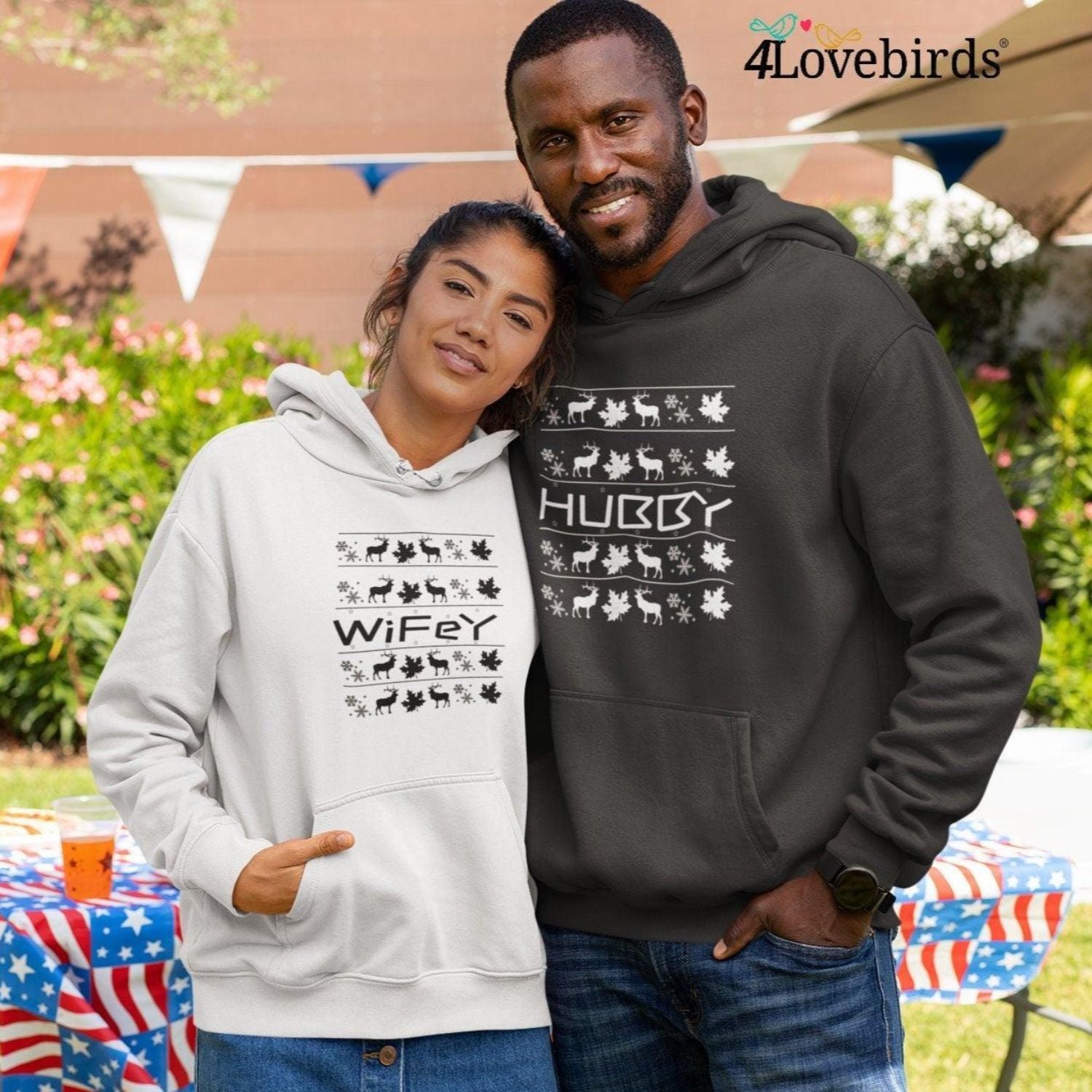 4LOVEBIRDS Matching Couple Outfits - Unisex Hoodies & Sweatshirts - Custom Gift for Boyfriend & Girlfriend Sweatshirts