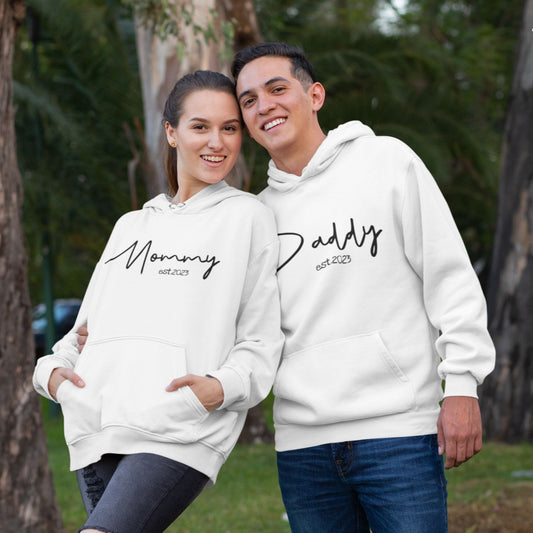 Mommy and Daddy Hoodie, Pregnancy Announcement Sweatshirts, Mom and Dad Long Sleeve Shirts, Pregnancy Reveal Shirt, Baby Reveal Gifts