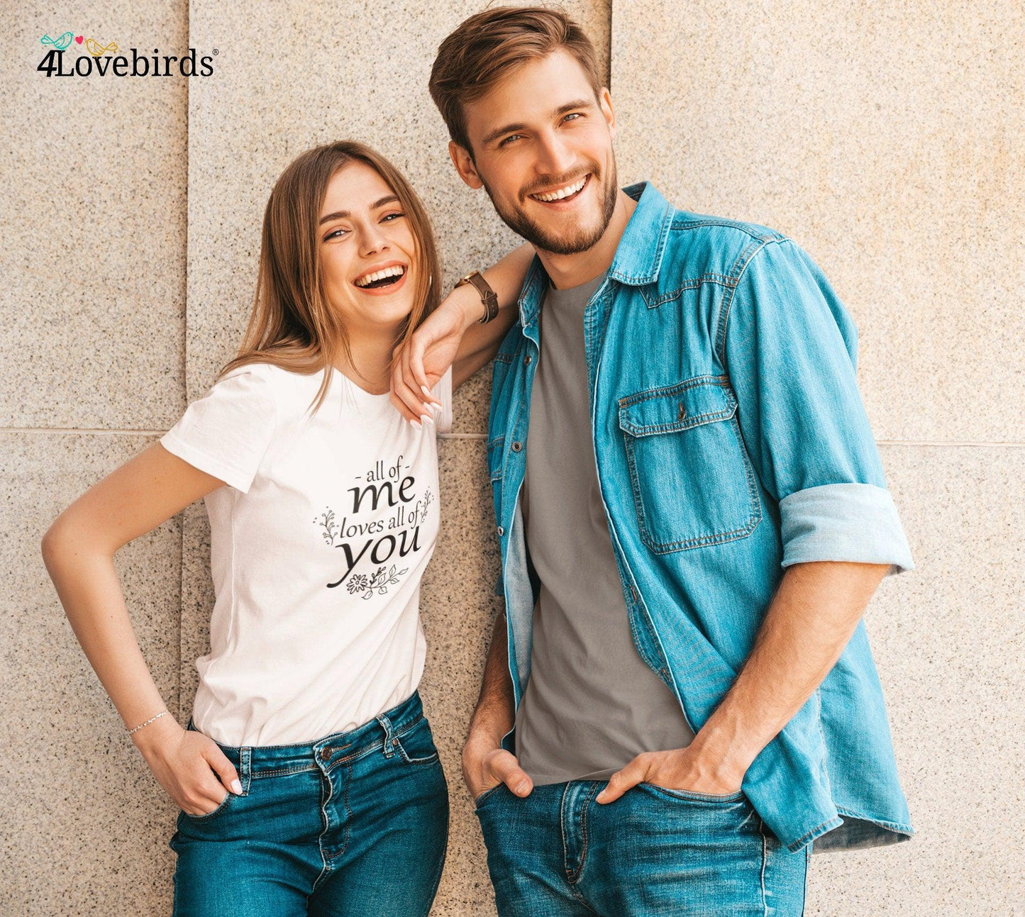 All of me loves all of you Hoodie, Lovers T-shirt, Gift for Couples, Valentine Sweatshirt, Boyfriend / Girlfriend Longsleeve, Cute Tshirt - 4Lovebirds
