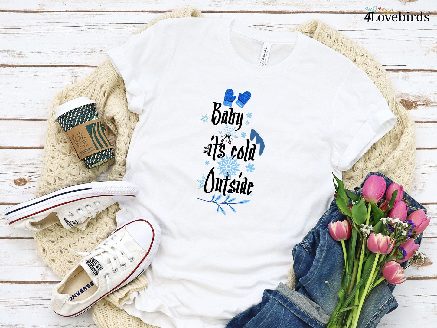 Baby Its Cold Outside Hoodie, Winter Shirt, Christmas, Cold AF, Cute Winter Shirt, Christmas Vacation, Matching Christmas, Gift for Couples - 4Lovebirds