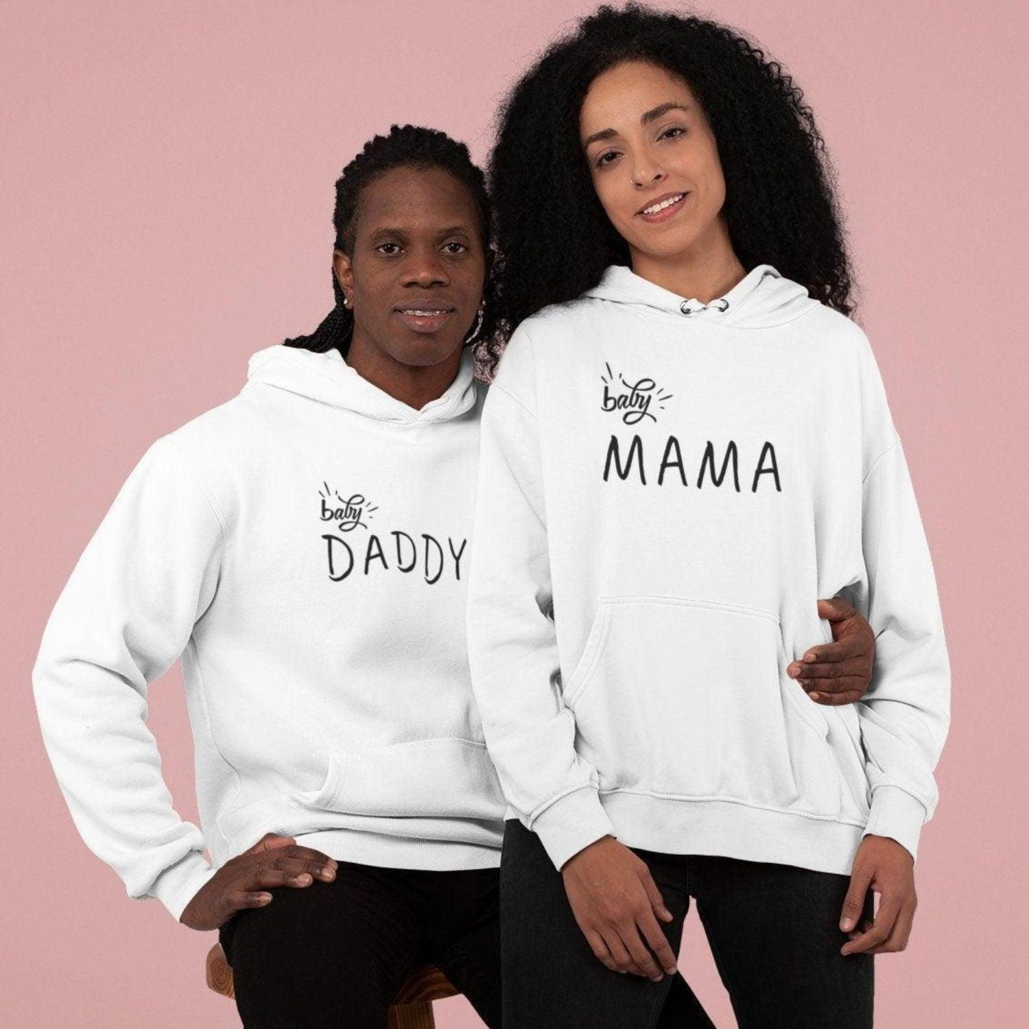 Baby Mama Baby Daddy Matching Outfits Pregnancy Reveal Set