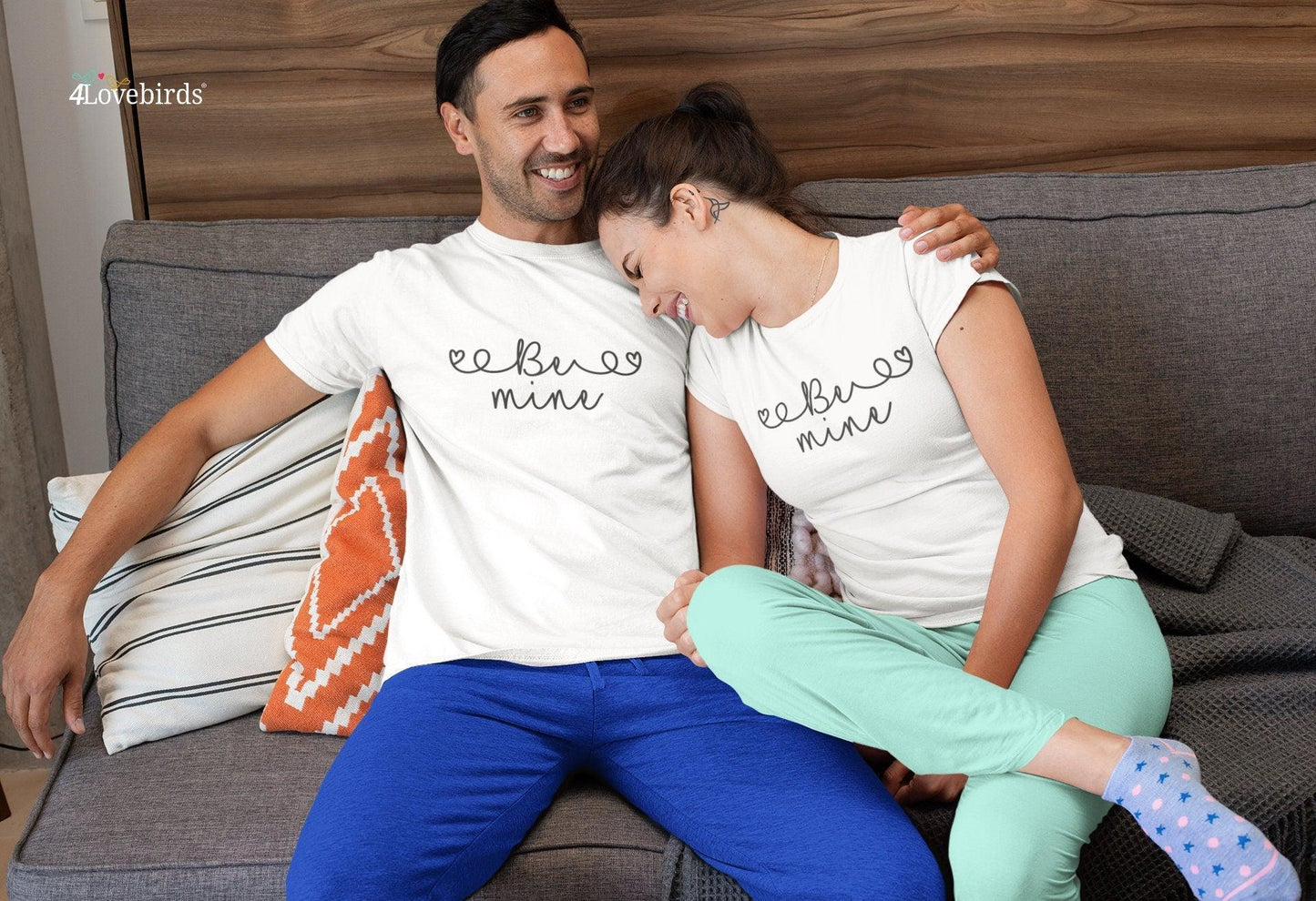 Be mine Hoodie, Lovers matching T-shirt, Gift for Couples, Valentine Sweatshirt, Boyfriend / Girlfriend Longsleeve, Cute Tshirt, Plain model - 4Lovebirds