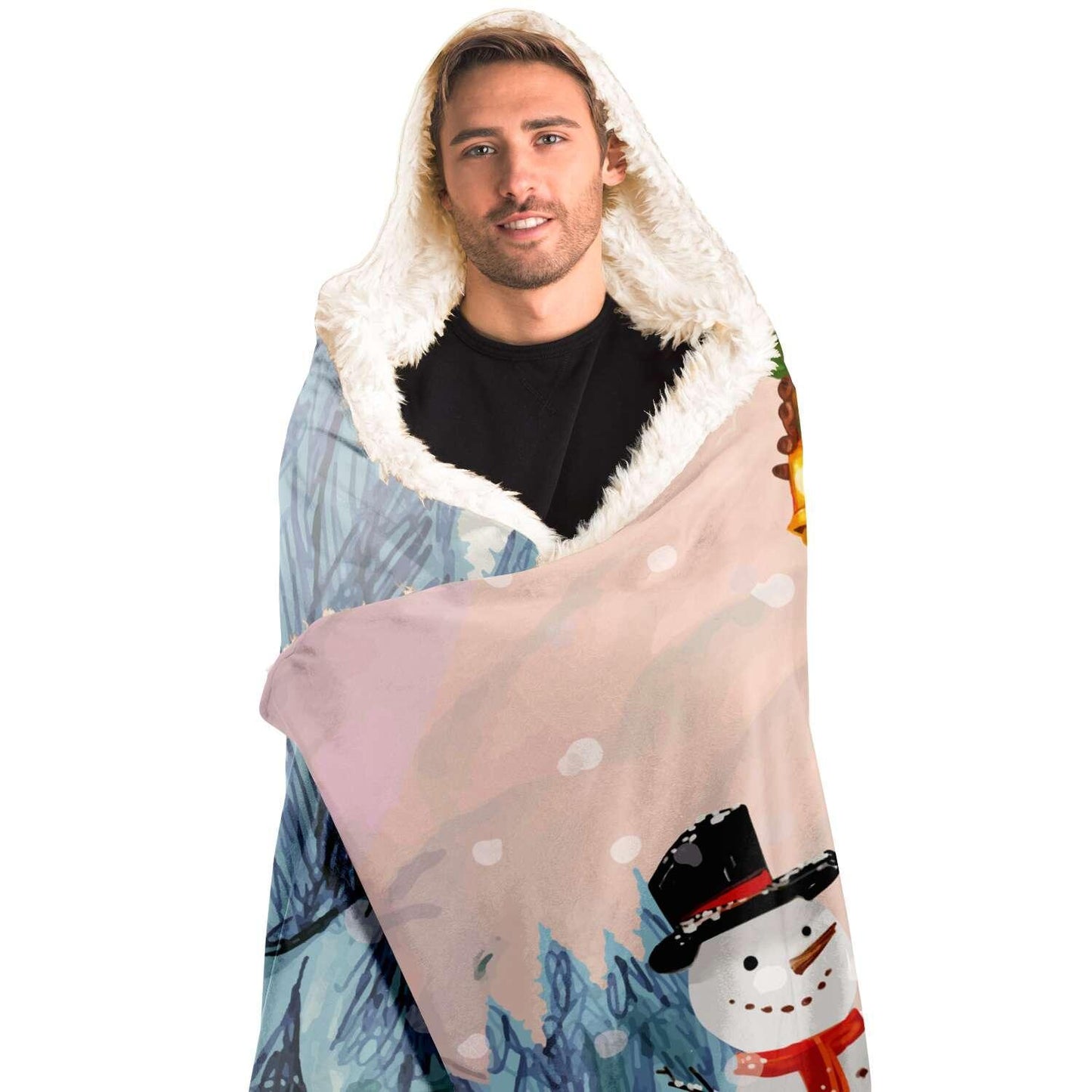 Christmas Blanket Hoodie - Winter Gift for Christmas, Cozy Blanket for Friends and Family, Christmas Movie Watching Blanket Soft - 4Lovebirds