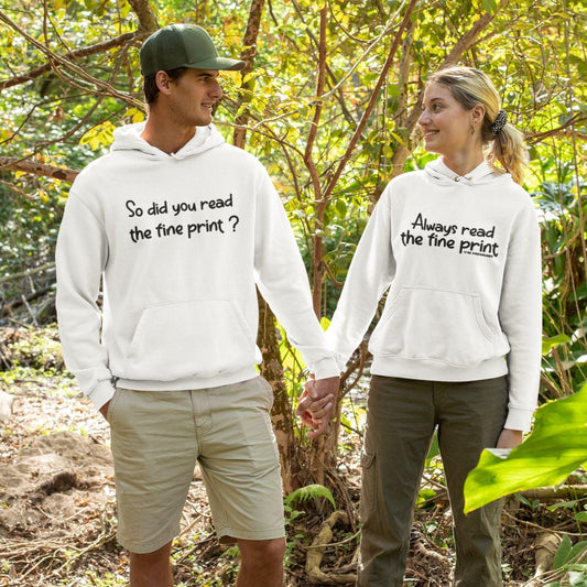 Couples' Gifts: Matching Outfits - Did You Read The Fine Print? Pregnancy Reveal Surprise - 4Lovebirds