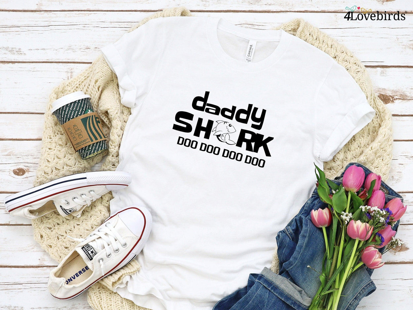 Daddy Shark - Baby Shark Matching Hoodie - Matching Baby and Daddy Gifts - Baby Shower Sweatshirts - Father's Day Gifts - Daddy, Mommy & Me - 4Lovebirds