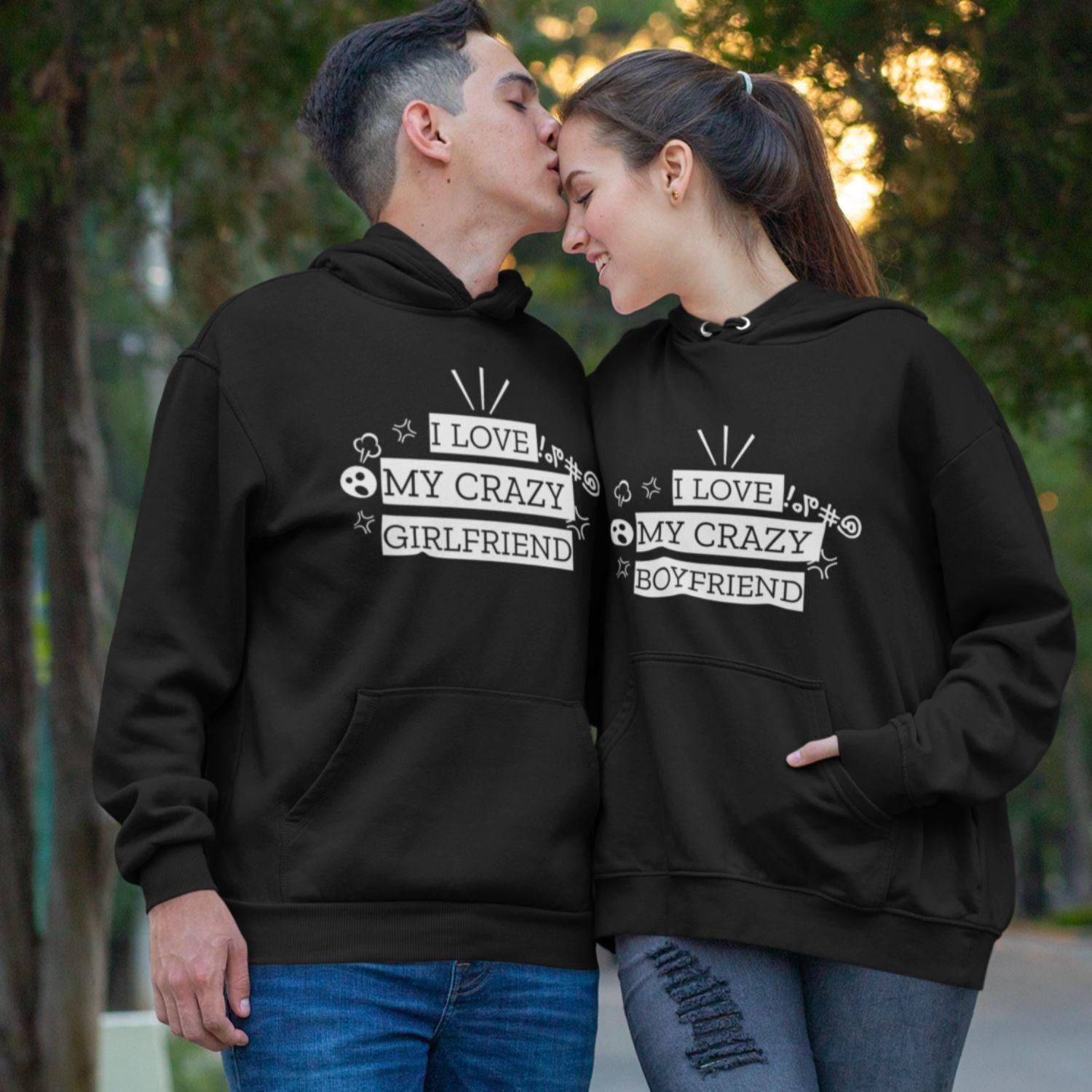 Funny I Love My Crazy Boyfriend/Girlfriend Matching Set for Couples -  Apparel