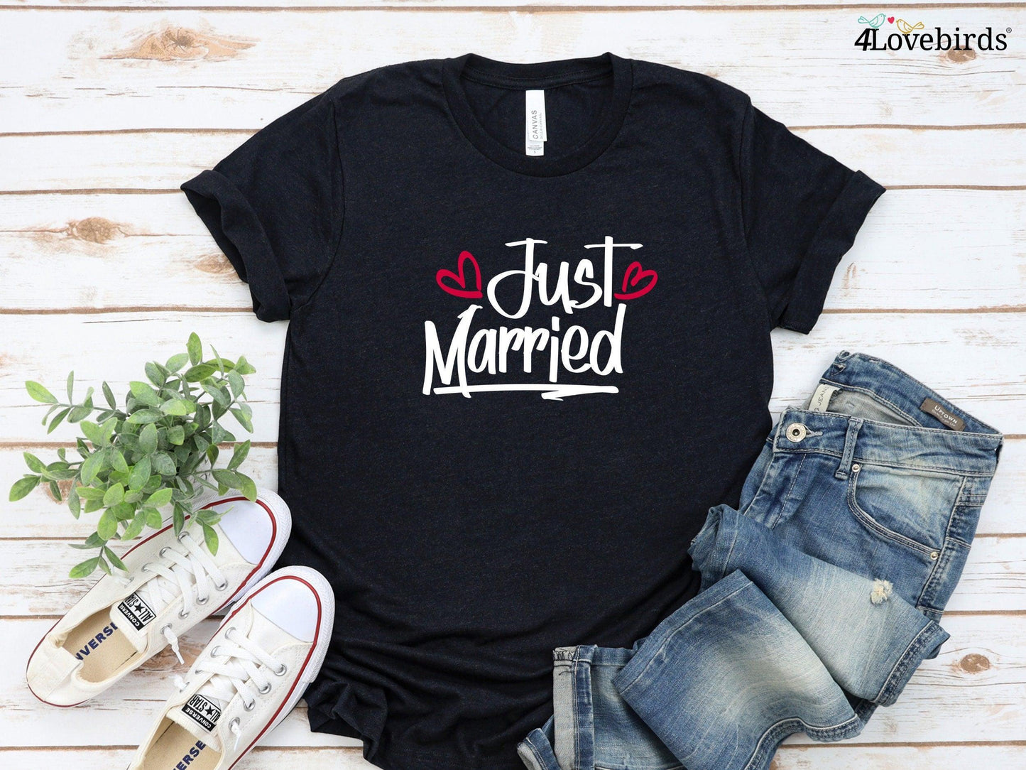Just Married Hoodies, Honeymoon Sweatshirts, Newlywed Shirts, Wedding Shirt, Wife And Hubs Shirts, Just Married Shirts, Couples Shirts - 4Lovebirds