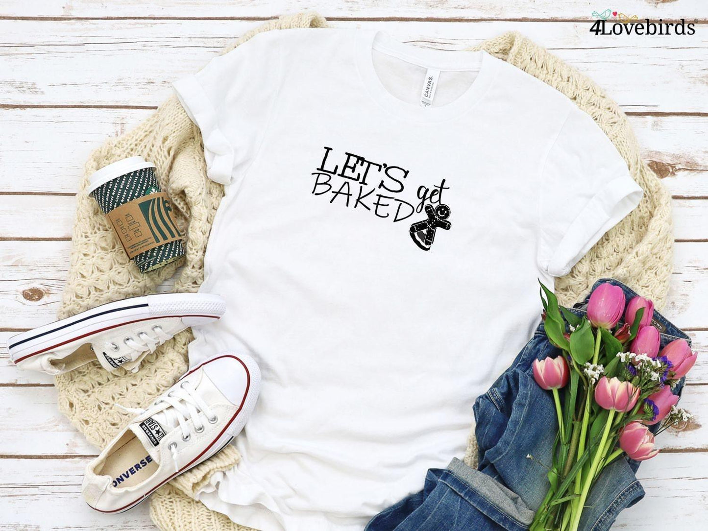 Let's get Baked Hoodie - Funny Christmas Sweatshirt - Couples Christmas Shirt for Women Men - Christmas Tee - Holiday Tee Funny TShirts - 4Lovebirds