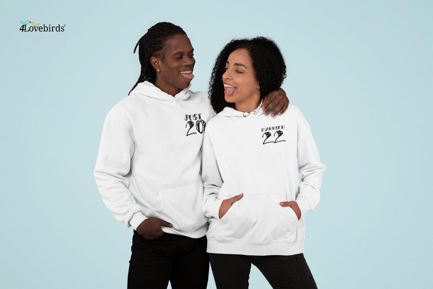 Married 22 Hoodie - Anniversary Gift Tees, Honeymoon sweatshirts, matching shirts, couples gift for her, boyfriend girlfriend, couples funny - 4Lovebirds