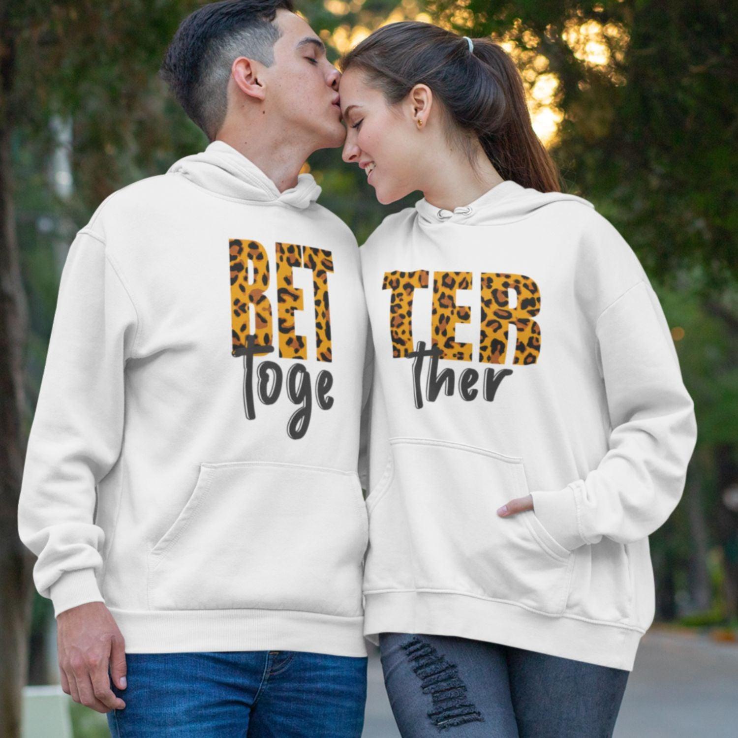 T-Shirts Matching Set: Better Together, Cute Couple Outfit, Gift for Lovers, Boyfriend Girlfriend