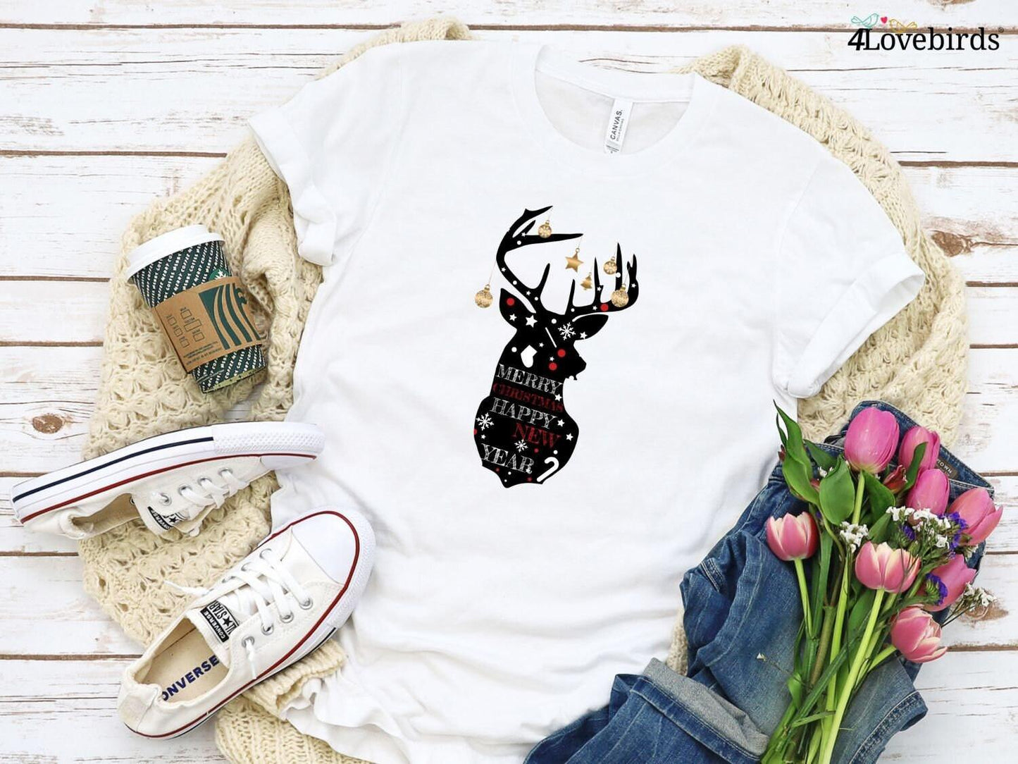 Merry Christmas and Happy New Year Matching Hoodie, Christmas Couple Gifts, Christmas Couples Matching Sweats, Christmas Couples t shirts - 4Lovebirds