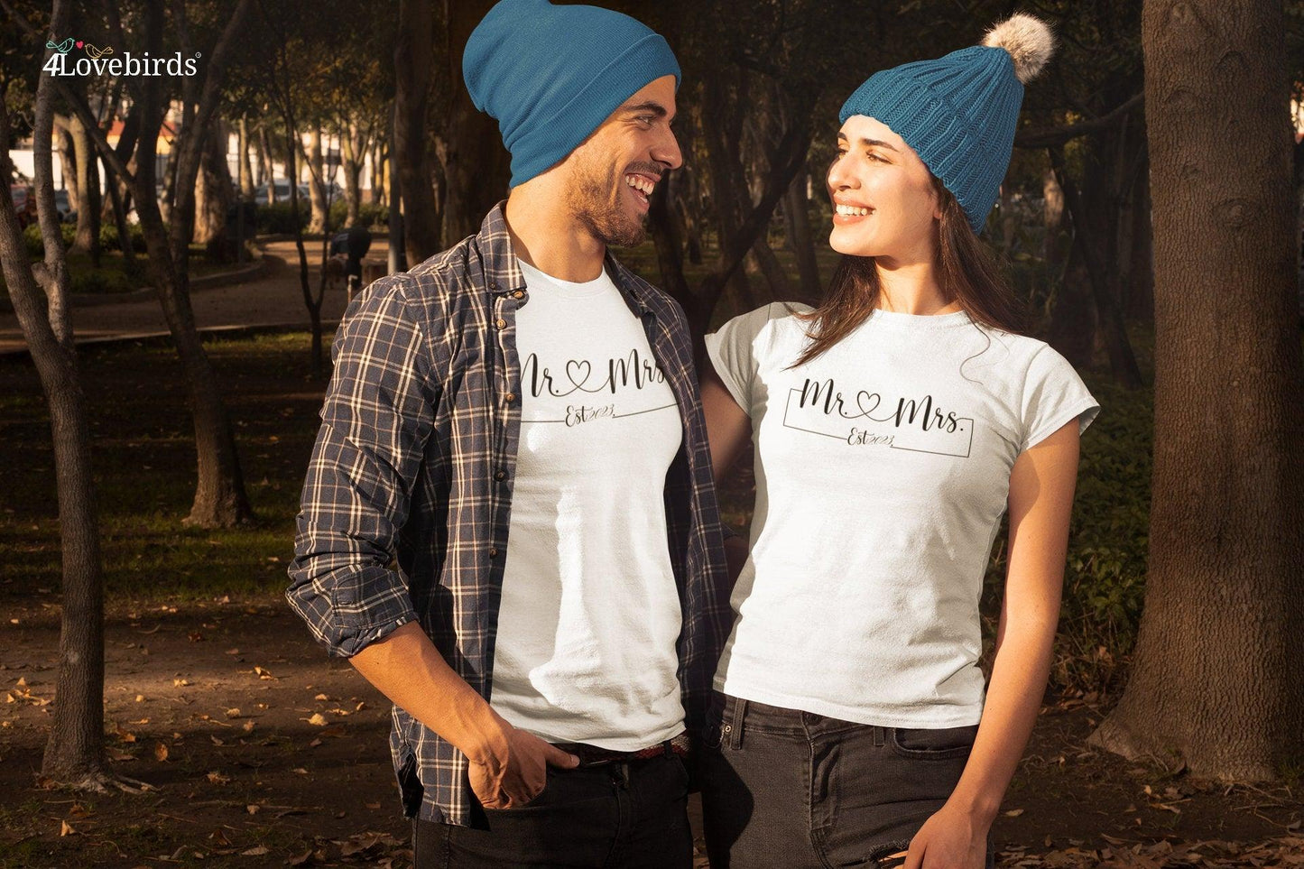 Mr. and Mrs. Hoodie, Engagement Matching Shirt, Wedding Gift, Fiance / Bride Longsleeve, Honeymoon Sweatshirt, Mariage Shirt - 4Lovebirds