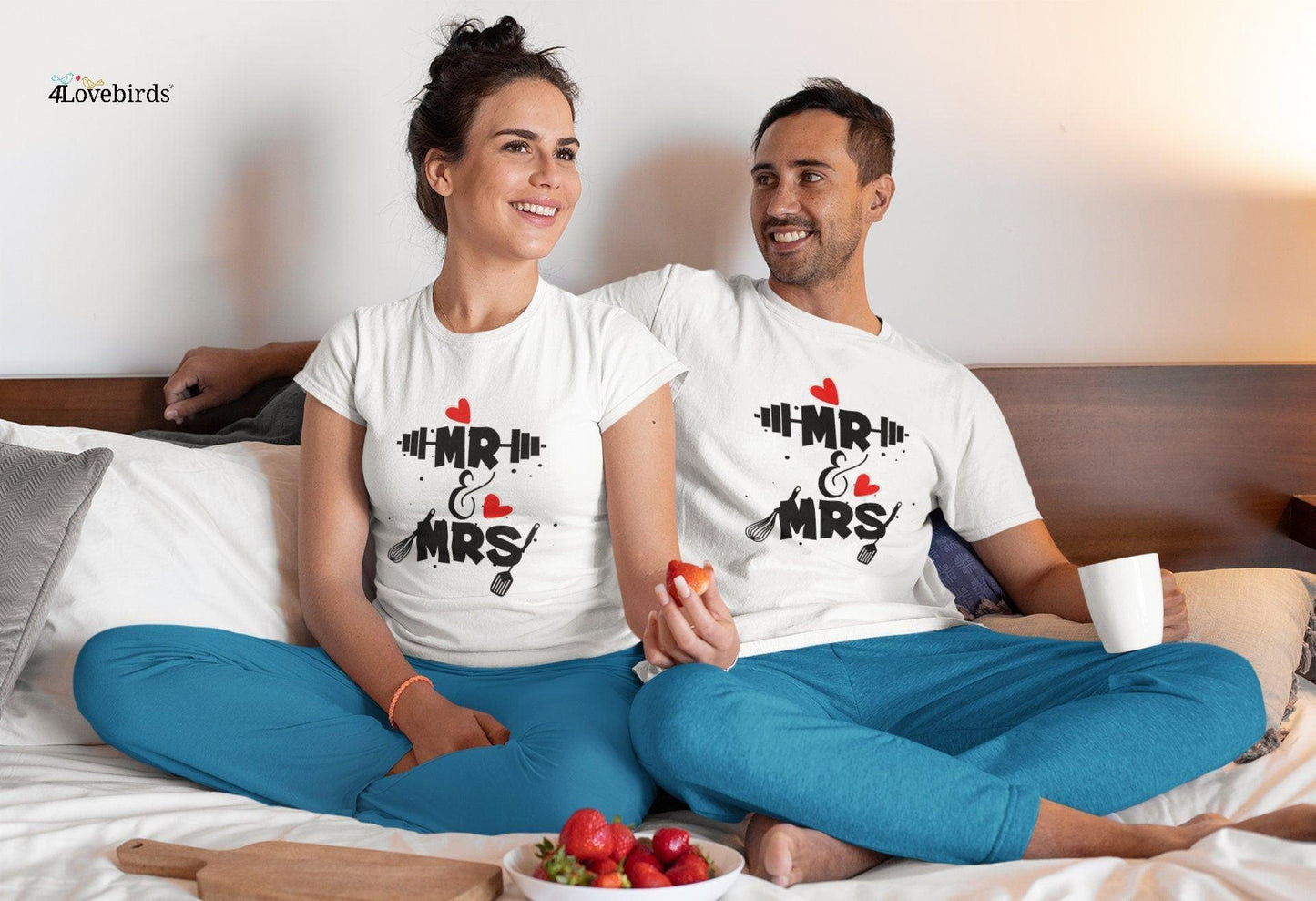 Mr and Mrs Hoodie, Marriage T-shirt, Honeymoon Sweatshirt, Gift for Couple, Cute Married Couple Longsleeve, Just married, Couples difference - 4Lovebirds