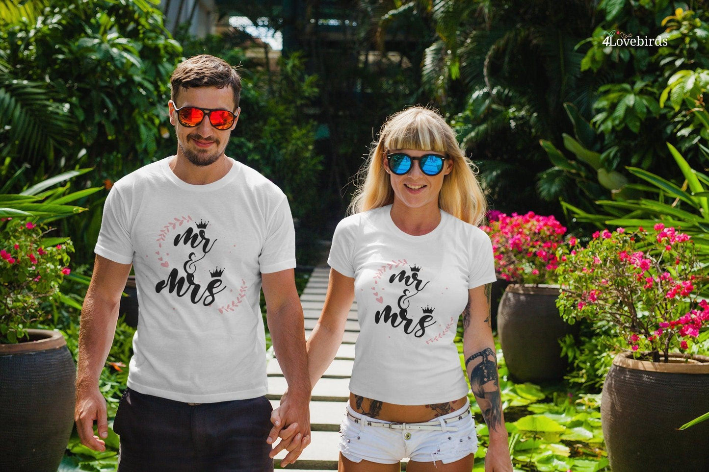 Mr and Mrs Hoodie, Royalty Tshirt, Marriage T-shirt, Honeymoon Sweatshirt, Gift for Couple, Cute Married Couple Longsleeve, Just married - 4Lovebirds