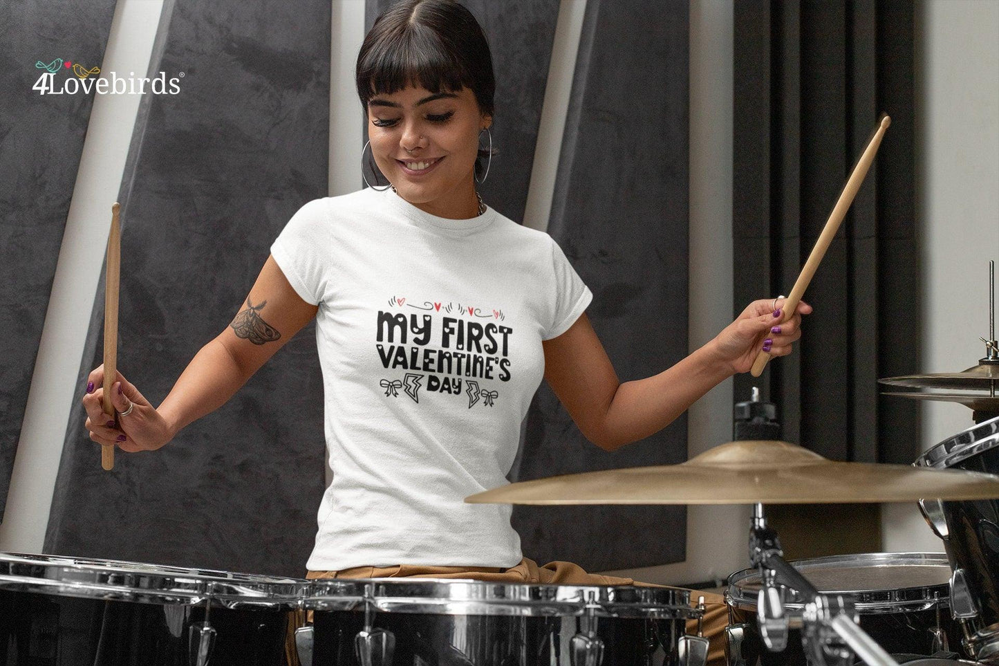 My first valentines day Hoodie, Lovers T-shirt, Valentine's day gift idea, Boyfriend / Girlfriend Longsleeve, Cute Tshirt, Lovers - 4Lovebirds