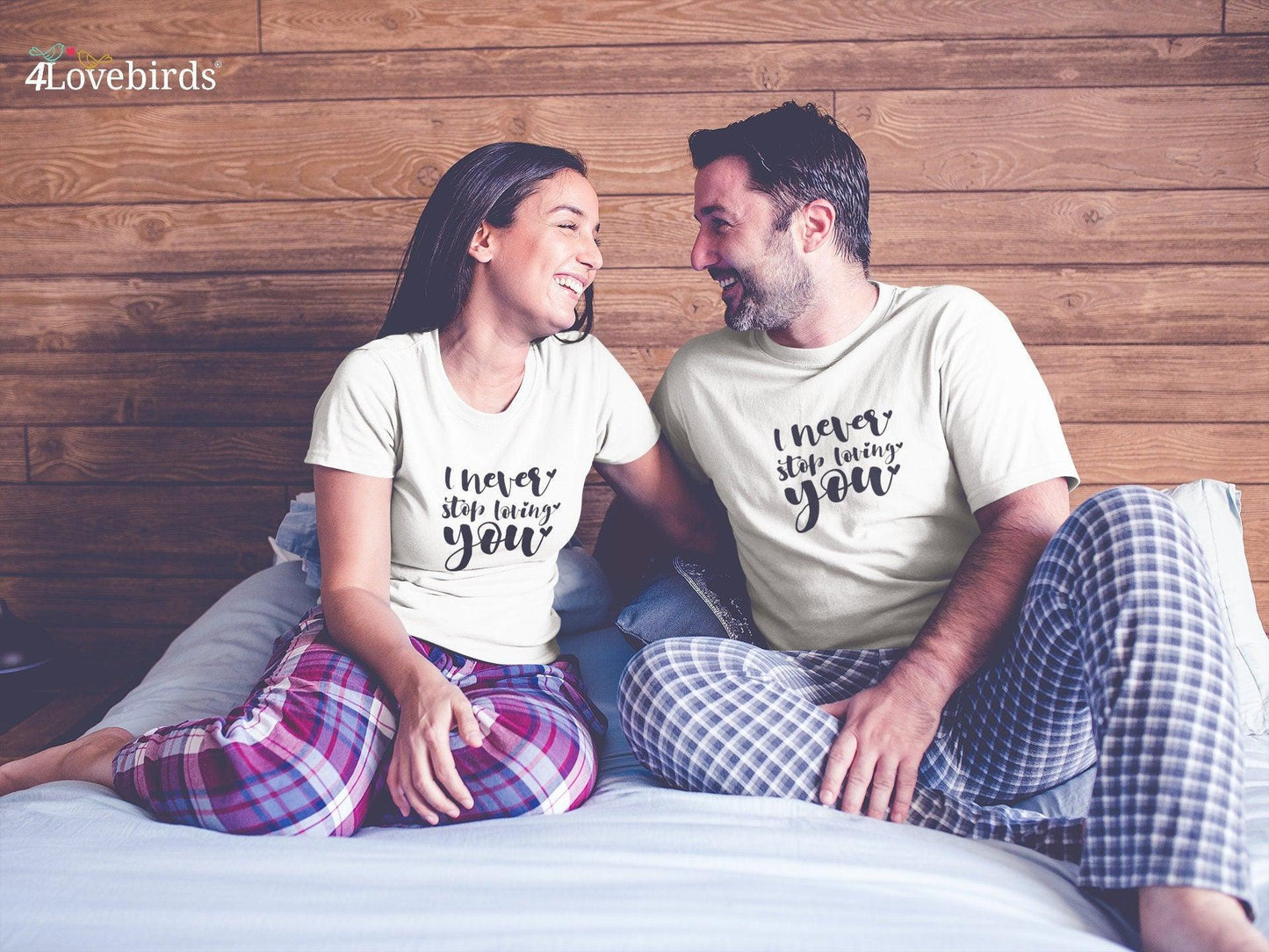 Never Stop Loving You Hoodie, Lovers matching T-shirt, Gift for Couple, Valentine Sweatshirt, Boyfriend / Girlfriend Longsleeve, Cute Tshirt - 4Lovebirds