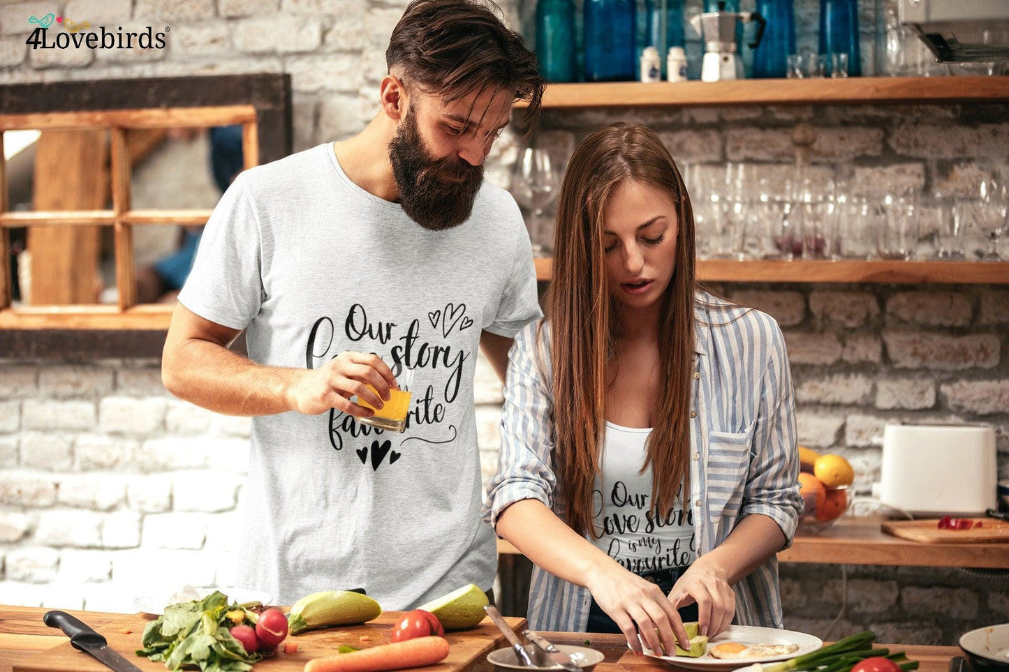 Our love story is my favorite Hoodie, Lovers matching T-shirt, Gift for Couples, Valentine Sweatshirt, Boyfriend / Girlfriend Longsleeve - 4Lovebirds