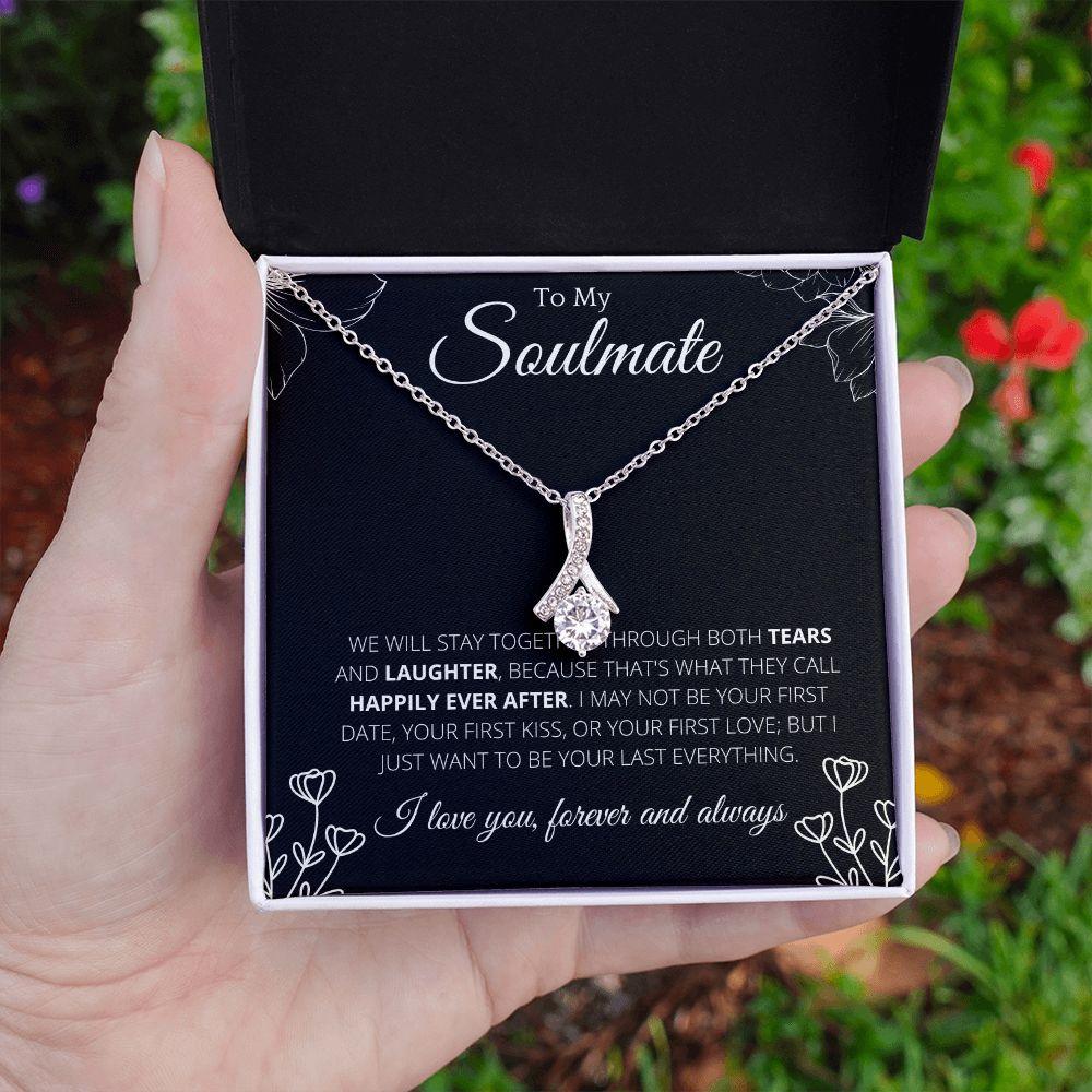 Ribbon Necklace To My Soulmate - Necklace Birthday Gift for Girlfriend, Necklace for Wife, Gift for Future Wife's Birthday - 4Lovebirds