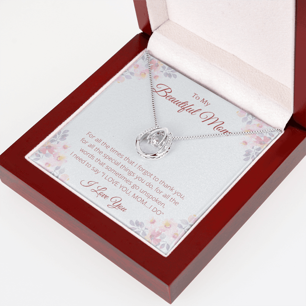 To My Beautiful Mom Lucky Necklace, Mother's Day Gift From Daughter, Mom Gift From Son, Mom Necklace, Birthday Gift, Mother's Day Necklace - 4Lovebirds