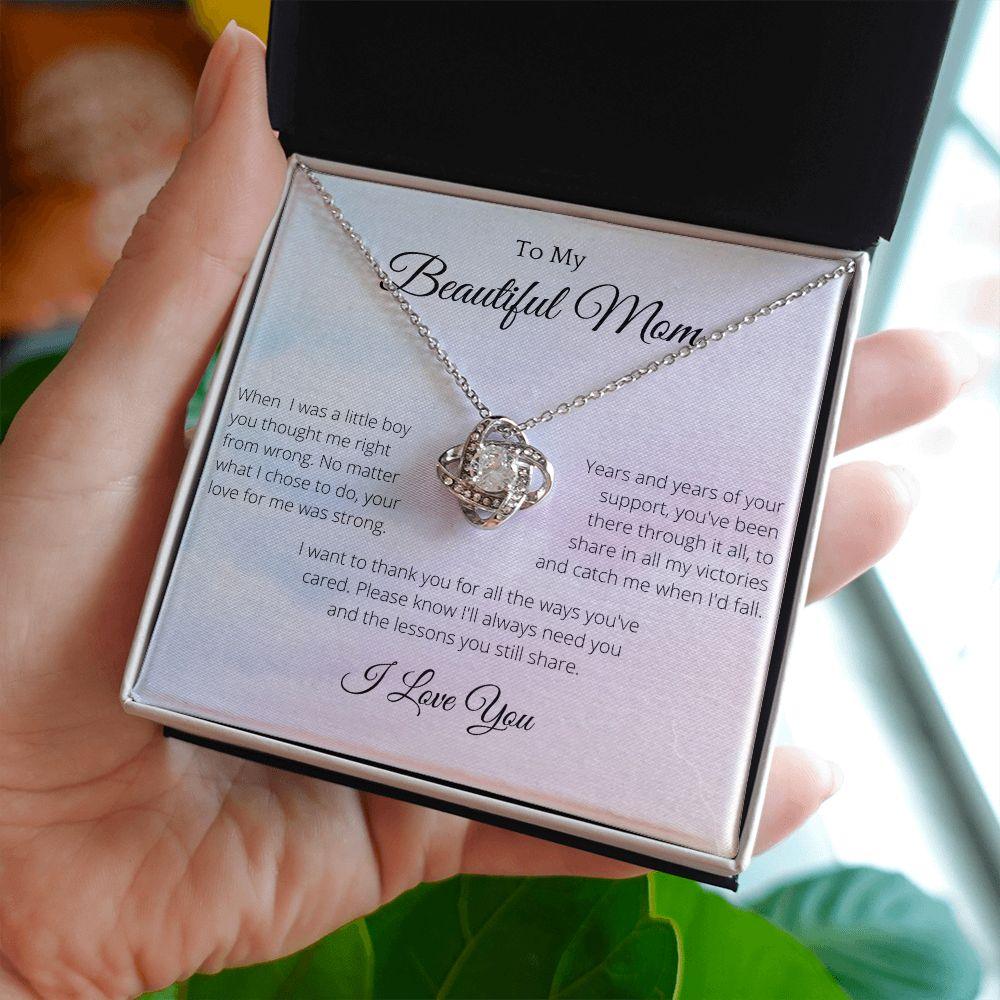 To My Beautiful Mom Necklace, Mother's Day Gift From Daughter, Mom Gift From Son, Mom Necklace, Birthday Gift, Mother's Day Necklace - 4Lovebirds