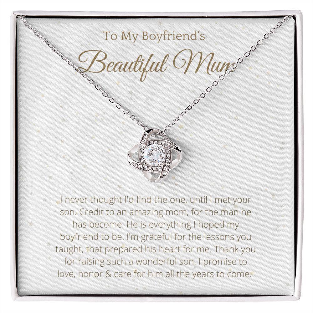 To my Boyfriend's Mom Lovely Knot Necklace Christmas Gift for