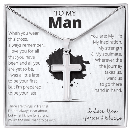 To My Man - Stainless Steel Cross Necklace - 4Lovebirds