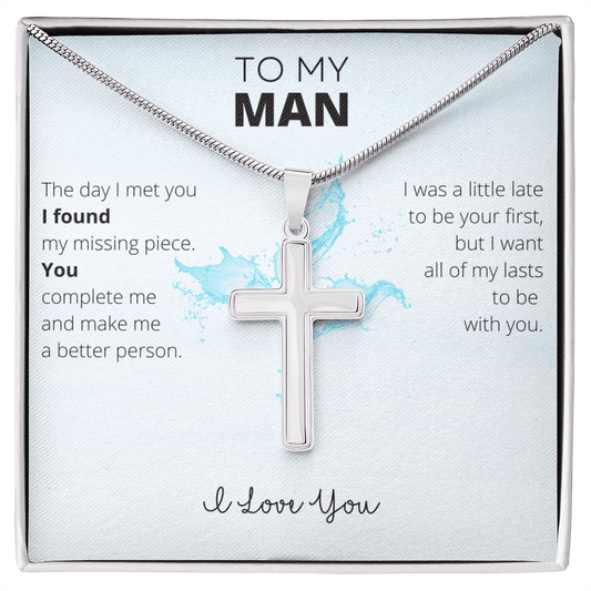 To My Man - Stainless Steel Cross Necklace - 4Lovebirds