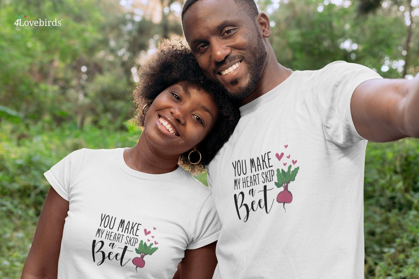 You make my heart skip a beet Hoodie, Funny matching T-shirt, Gift for Couples, Valentine Sweatshirt, Boyfriend and Girlfriend Longsleeve - 4Lovebirds