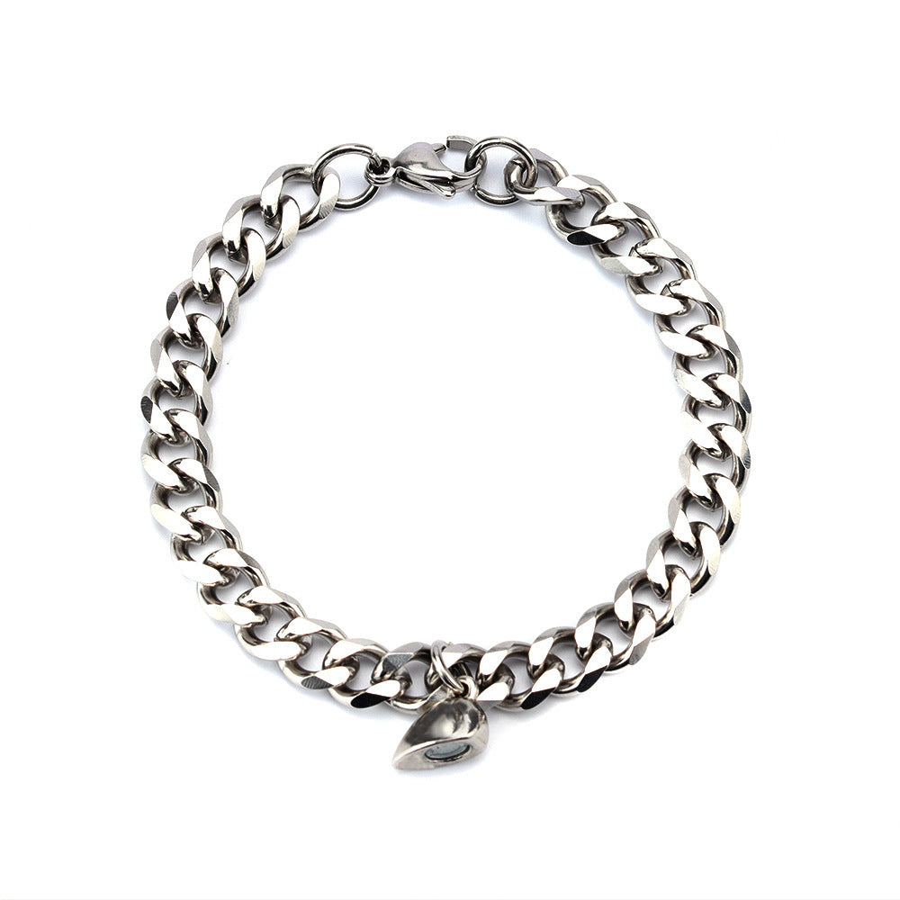 Magnetic Heart Couple Bracelets - Titanium Steel Matching Chains