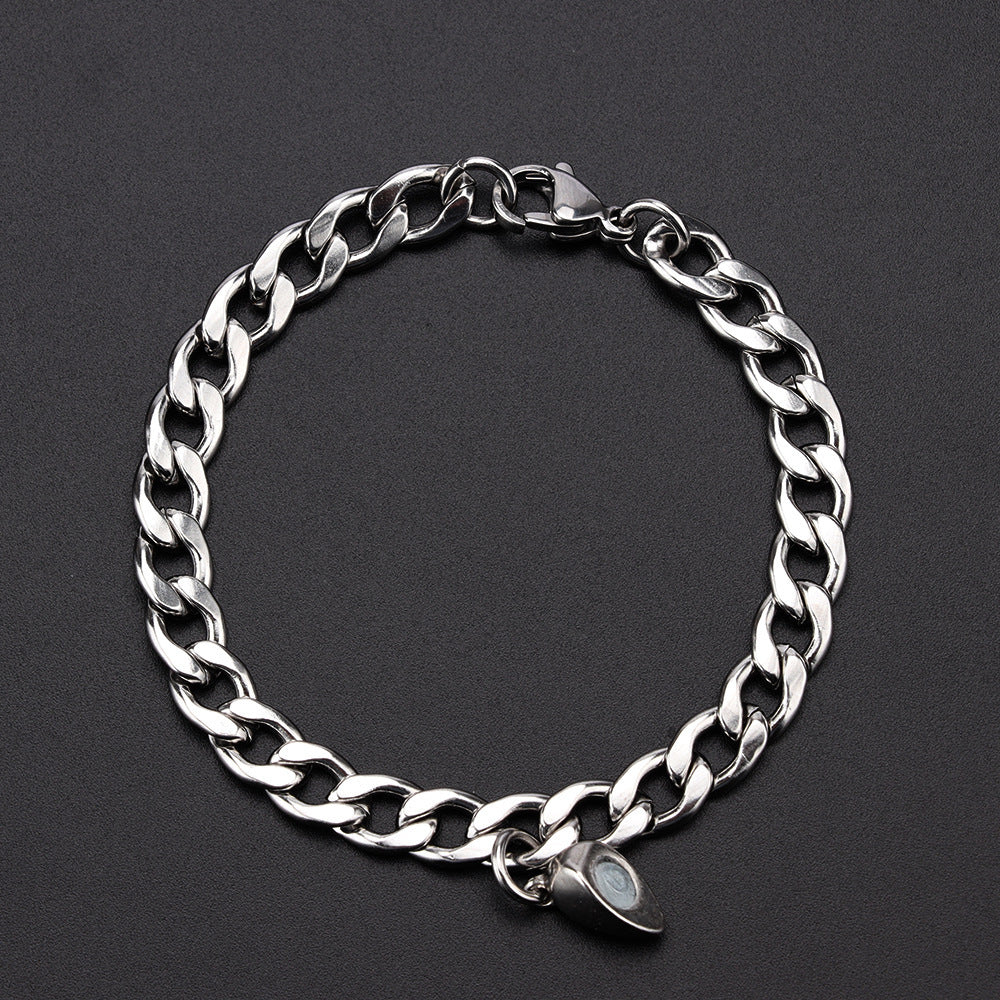 Magnetic Heart Couple Bracelets - Titanium Steel Matching Chains