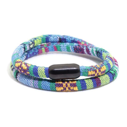 Bohemian Magnetic Clasp Bracelet - Unisex Colorful Cotton Rope