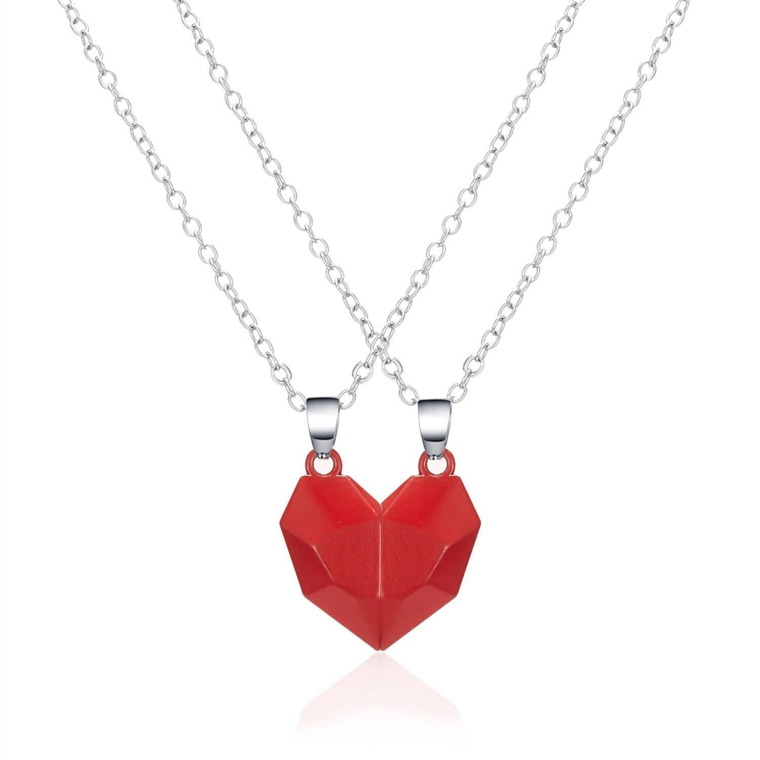 Dropship 2Pcs Magnetic Heart Couple Necklace For Women Valentine's Day  Sweater Chain For Best Friend Lovers Wedding Party Gift Jewelry to Sell  Online at a Lower Price | Doba