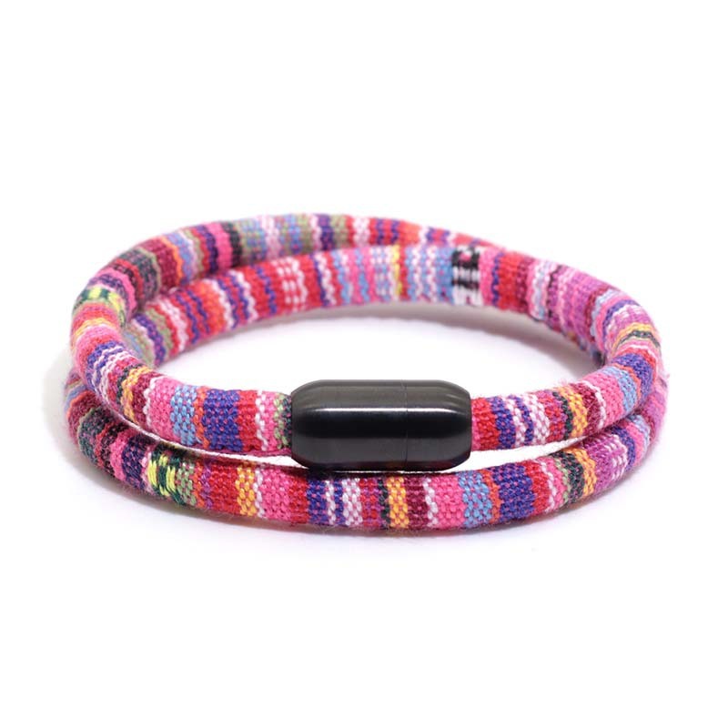 Bohemian Magnetic Clasp Bracelet - Unisex Colorful Cotton Rope