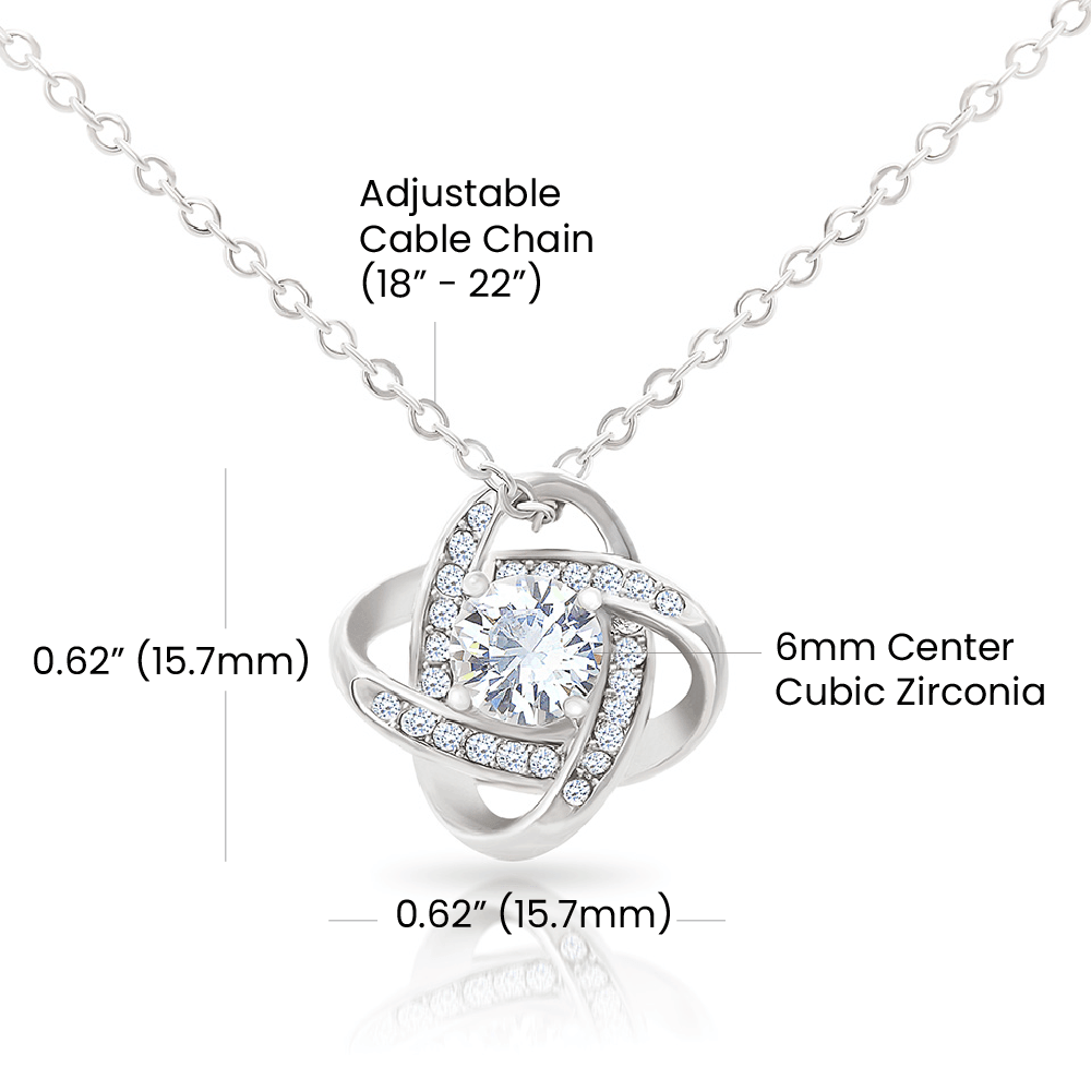 4Lovebirds - Gifts Girls Stainless Steel Cubic Zirconia Pendant Knot Necklace Couples To My Soulmate Birthday Christmas Jewelry Romantic For Wife with Message Card Box Personalized - 4Lovebirds