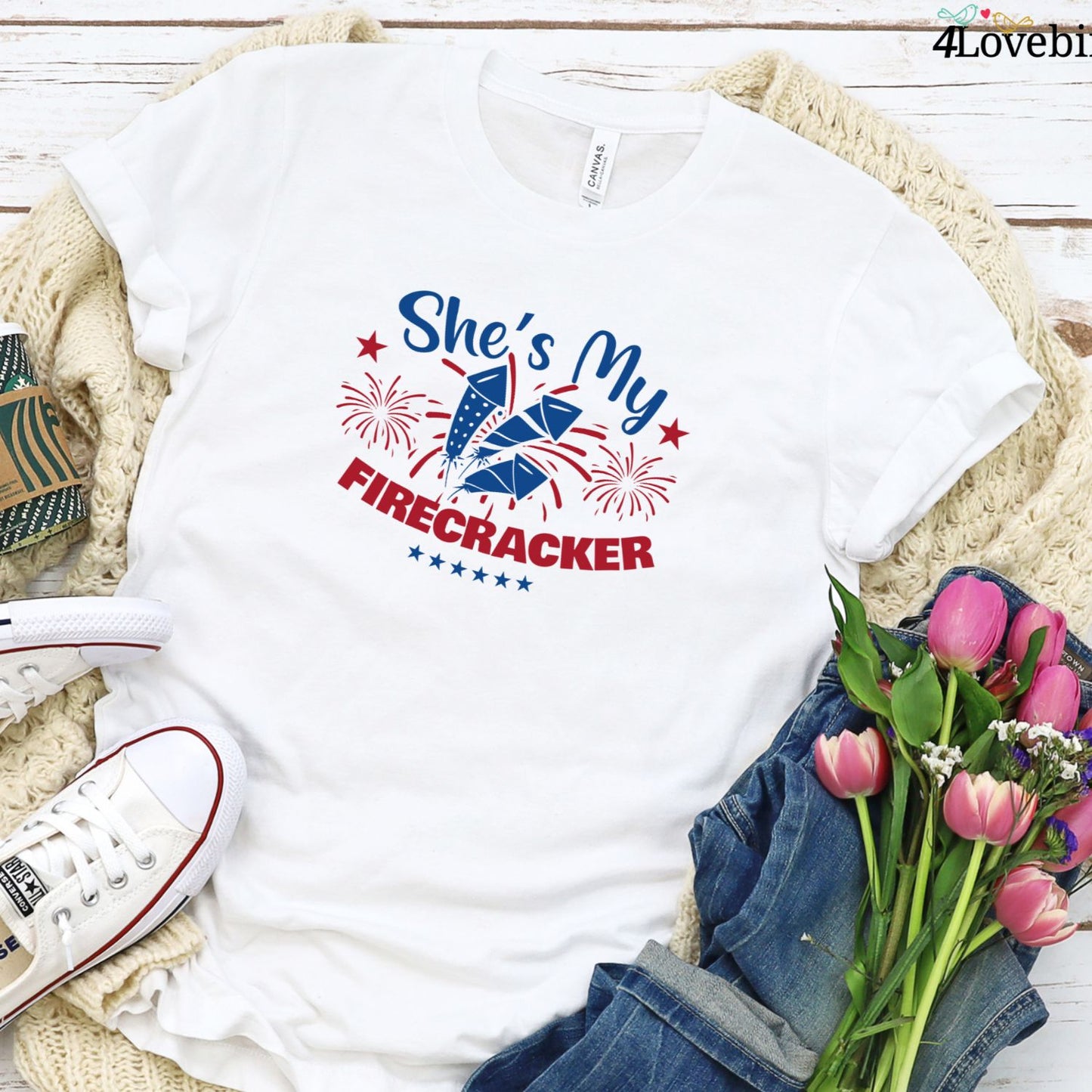 4th of July Matching Outfits Set: She's My Firecracker & I'm His Sparkler, Family Gift