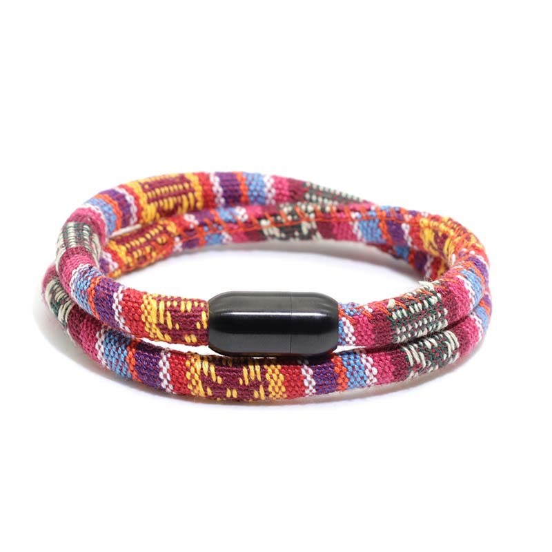 Bohemian Magnetic Clasp Bracelet - Unisex Colorful Cotton Rope