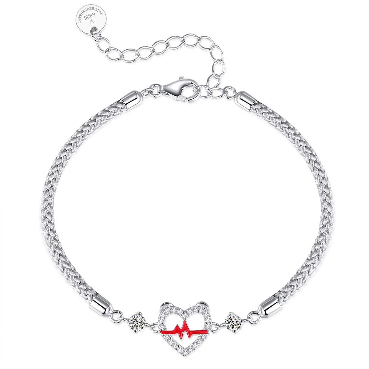 Heartbeat Couple Bracelets - S925 Silver Matching Love Jewelry