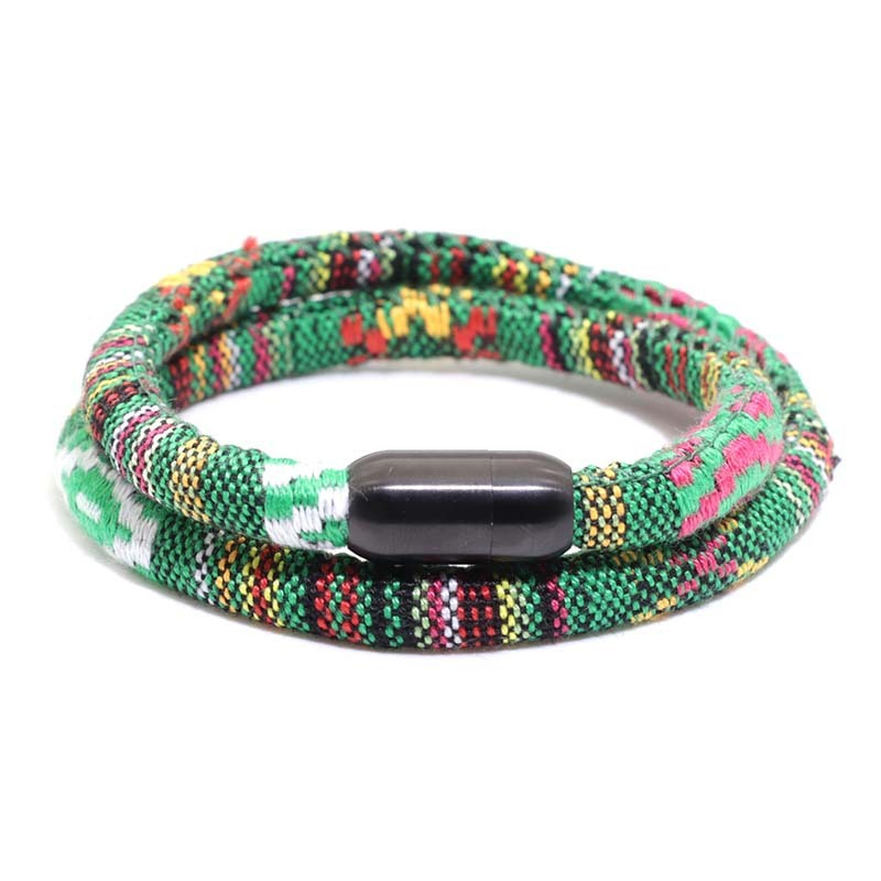 Bohemian Magnetic Clasp Bracelet - Unisex Colorful Cotton Rope