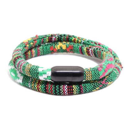 Bohemian Magnetic Clasp Bracelet - Unisex Colorful Cotton Rope