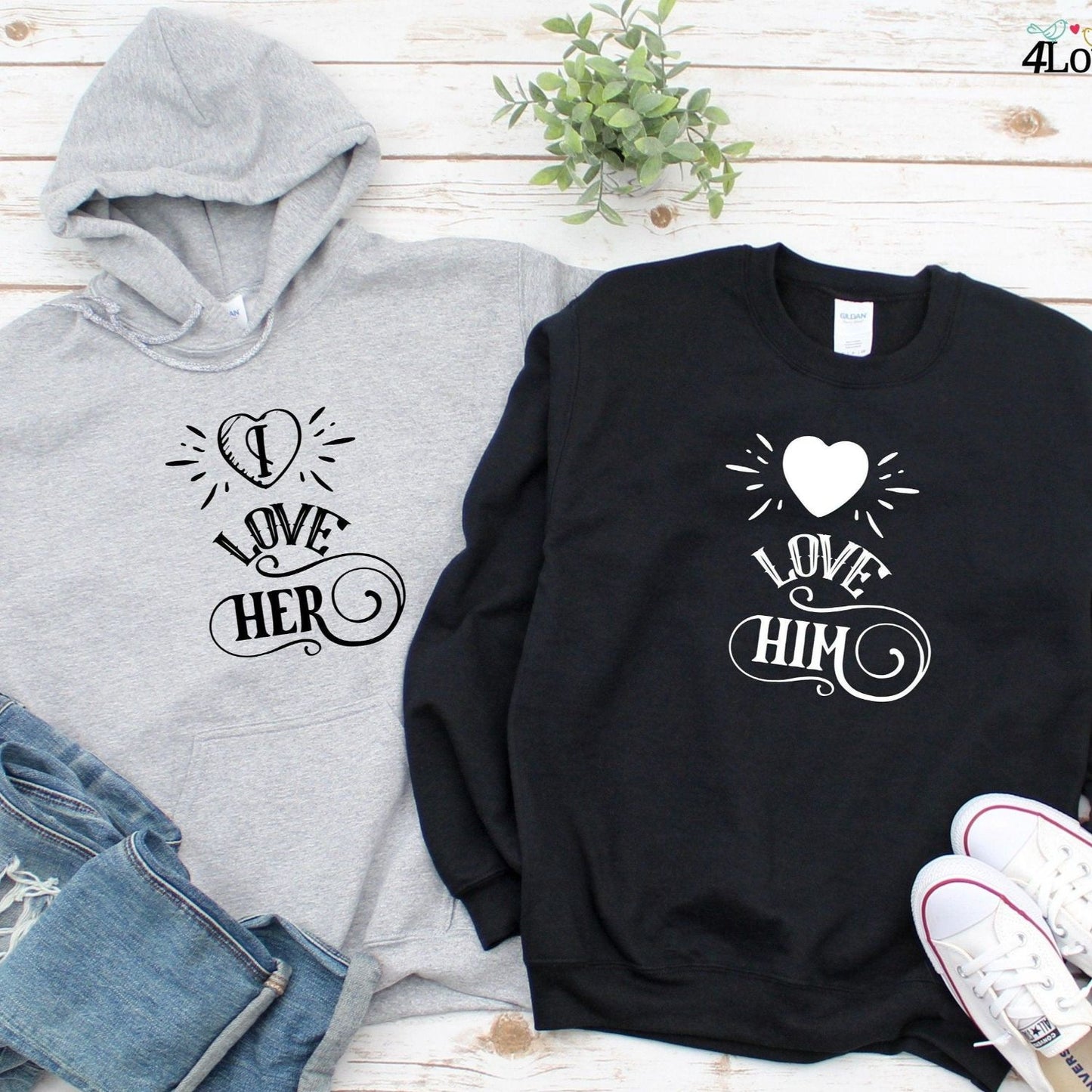 Adorable His & Hers Matching Set - Valentine Couple's Gift, Expressing Love - Fun Outfits