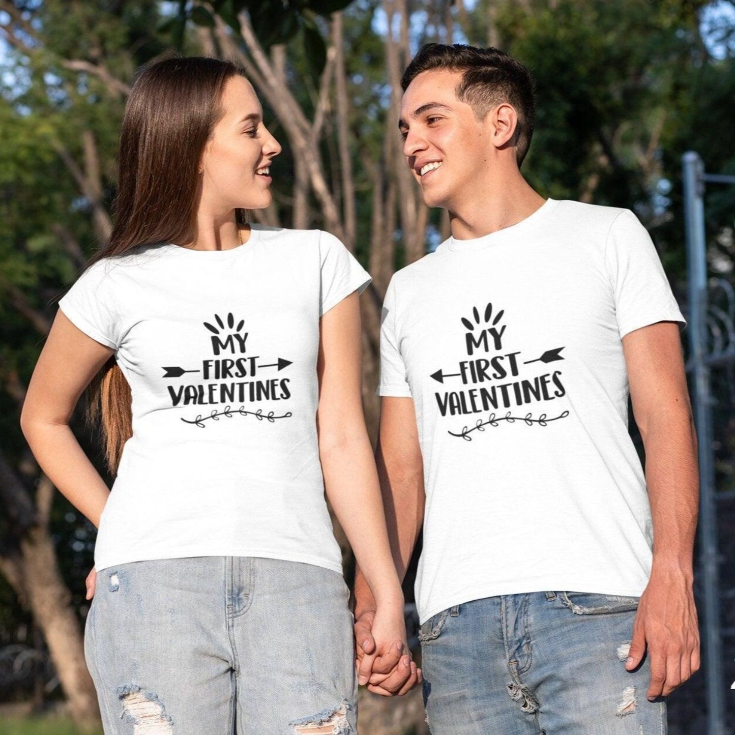 Adorable Valentine's Day Matching Set - First Love Themed Outfits for Couples