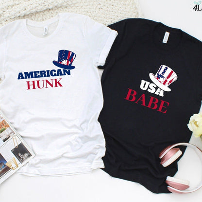American Hunk/USA Babe Fourth of July Matching Outfits Set, 4th of July His & Her Gifts