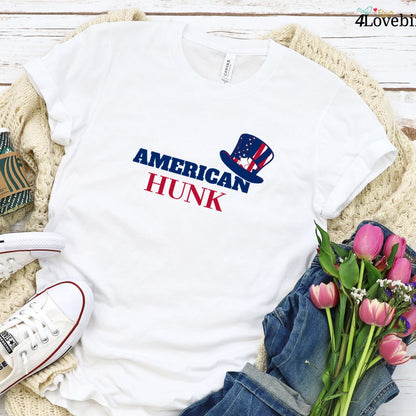 American Hunk/USA Babe Fourth of July Matching Outfits Set, 4th of July His & Her Gifts