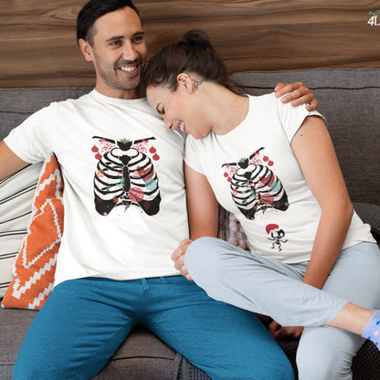 Christmas Maternity & Couple Skeleton Matching Set, Xmas Pregnancy Announcement Outfits