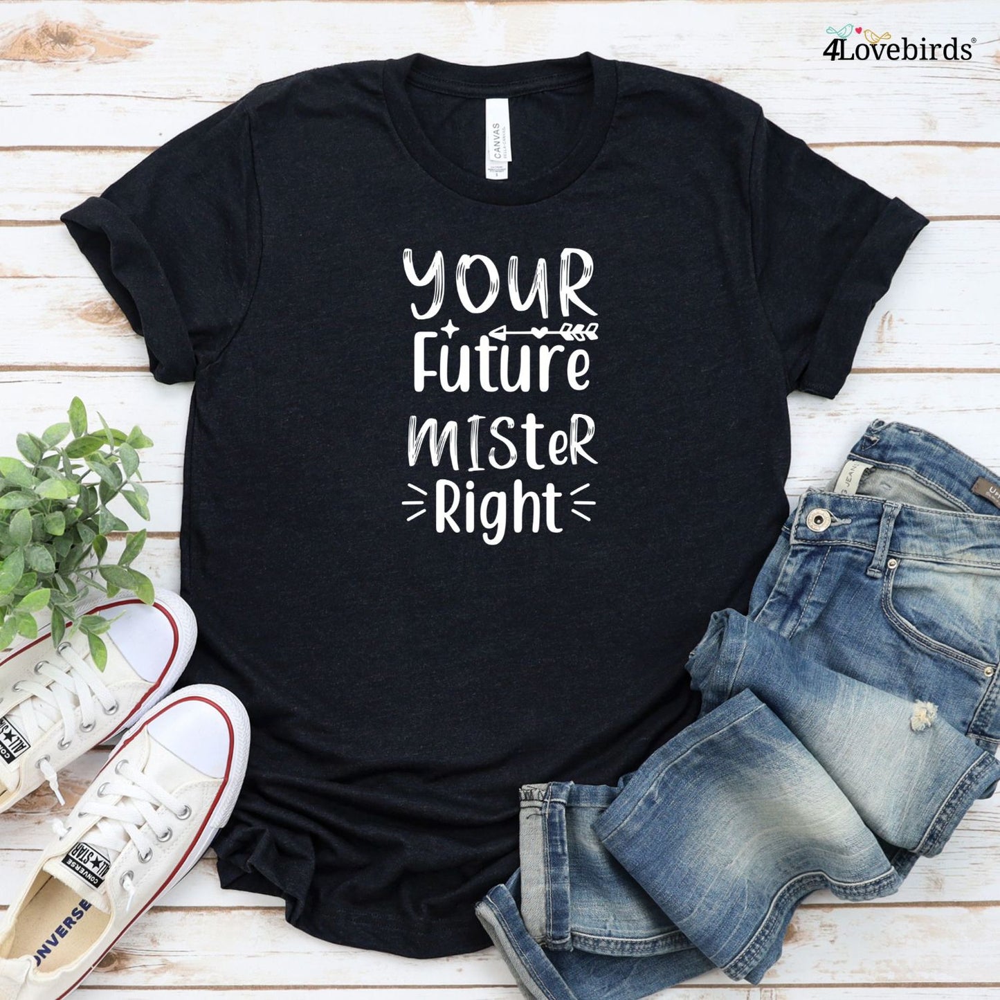 Future Mister and Miss Right Adorable Matching Outfits Set - Honeymoon, Marriage, Cute Couple Gift