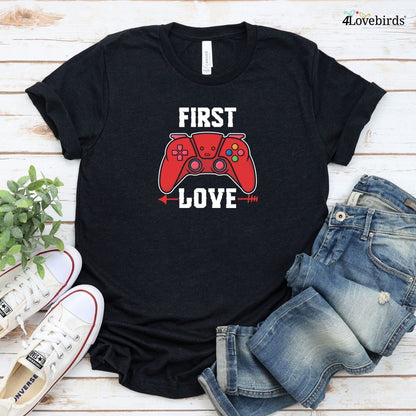 Gamer's First Love Matching Outfits Set for Geeky Valentine Couples Gift