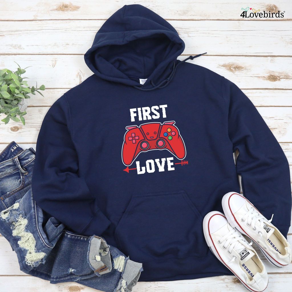 Gamer's First Love Matching Outfits Set for Geeky Valentine Couples Gift