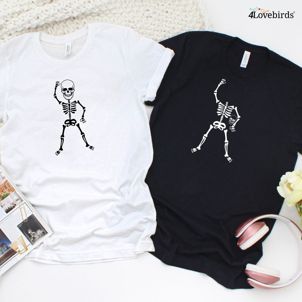 Halloween Dancing Skeletons Matching Outfits Set - Happy Spooky Season Couple Wear