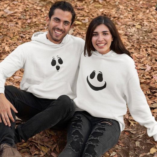 Halloween Ghost Couple Matching Outfits - Trick or Treat Set for Mom and Dad