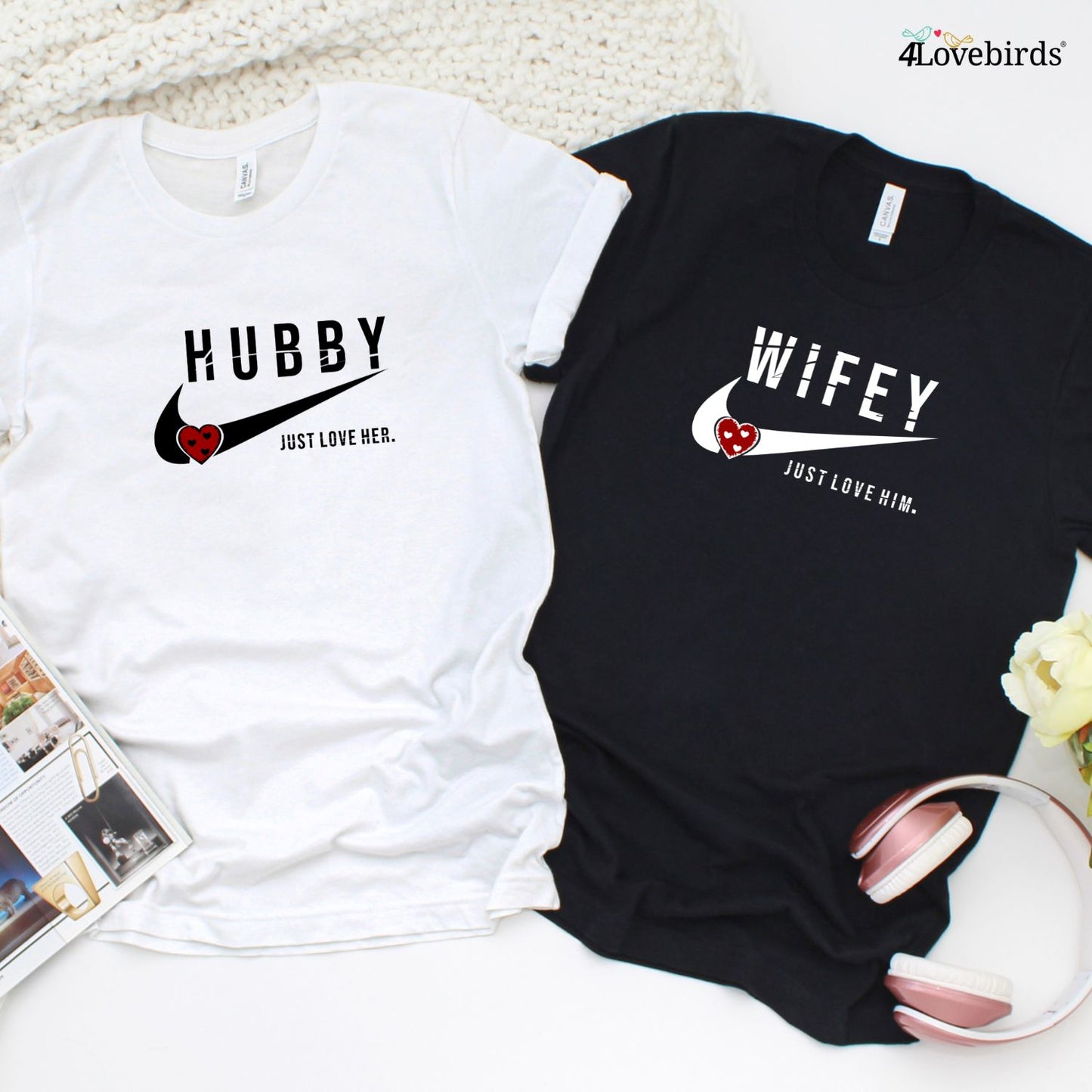 Hubby and Wifey Valentine's Day Love Him/Her Matching Set - Ideal Couples Gift